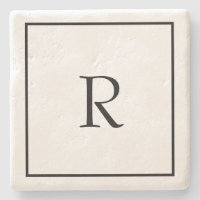 Monograma Iniciales Nombre personalizado Black Whi