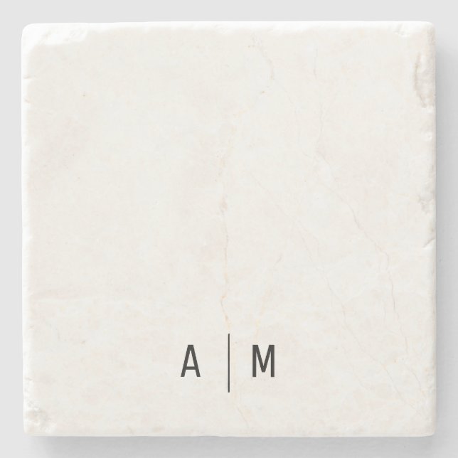 Posavasos De Piedra Monograma moderno (Anverso)