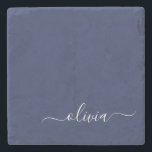 Posavasos De Piedra Monograma moderno azul y blanco de la Marina<br><div class="desc">Presentamos nuestra colección de Monogramas Moderno Azul y Blanco de la Marina: Eleva tu decoración de casa con nuestra sofisticada colección con un diseño contemporáneo de color azul marino y blanco. Cada una de las piezas está meticulosamente diseñada para exudar elegancia y estilo, perfecto para añadir un toque de modernidad...</div>