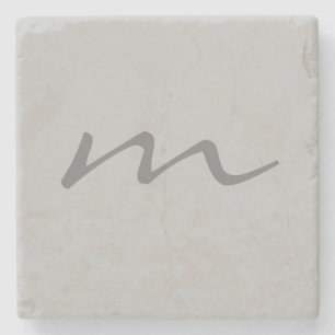 Posavasos De Piedra Monograma moderno profesional gris