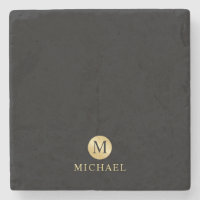 Monograma personalizado de lujo negro y oro