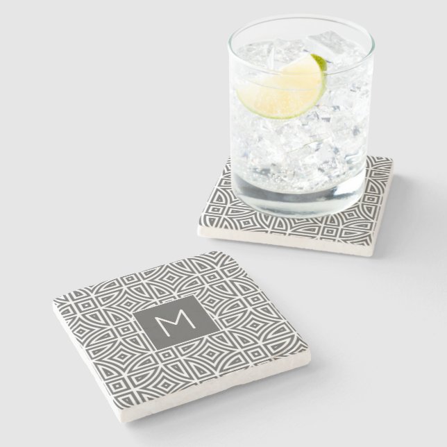 Posavasos De Piedra Monograma personalizado Resumen Pascua de patrón (Lateral)