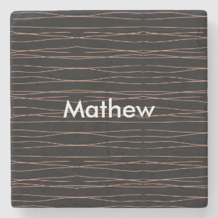 Posavasos De Piedra Monograma simple añada su letra de nombre man mini