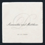 Posavasos De Piedra Monograma simple Minimalista elegante Boda de guio<br><div class="desc">Sencillo Boda de guión elegante Minimalista Monograma escoria de piedra</div>