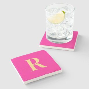 Posavasos De Piedra Monograma simple moderno