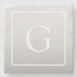 Posavasos De Piedra Monograma sutil gradiente gris claro