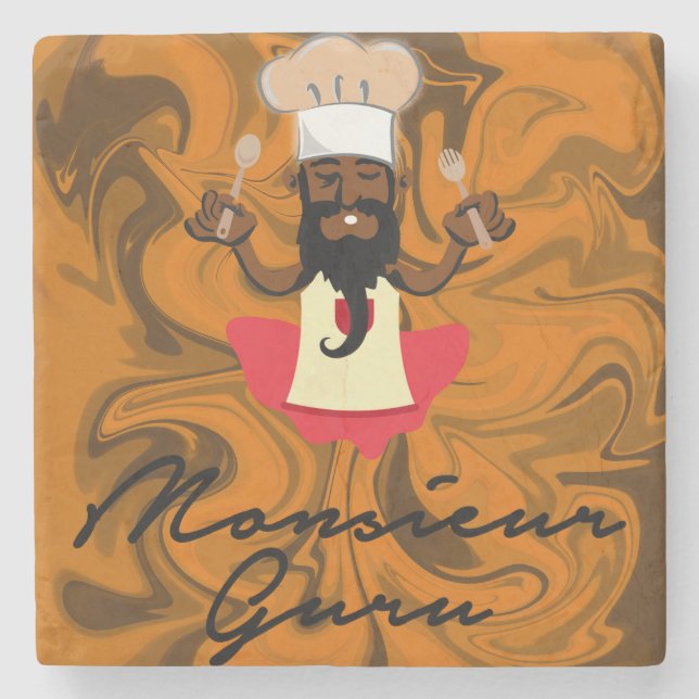 Posavasos De Piedra Monsieur Guru (Anverso)