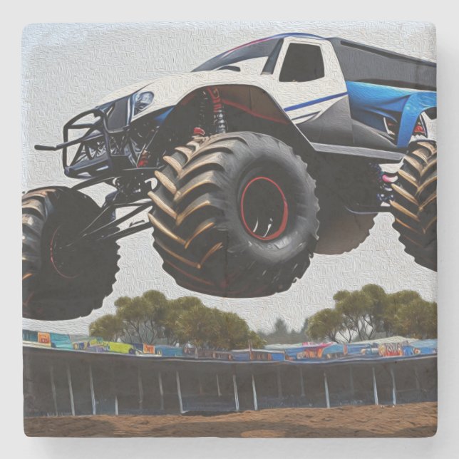 Posavasos De Piedra Monster Truck Launch, Stone Coaster (Anverso)