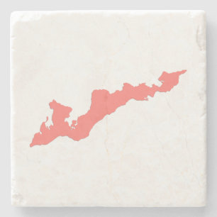 Posavasos De Piedra Monstruo con el logotipo de la isla de los pescado