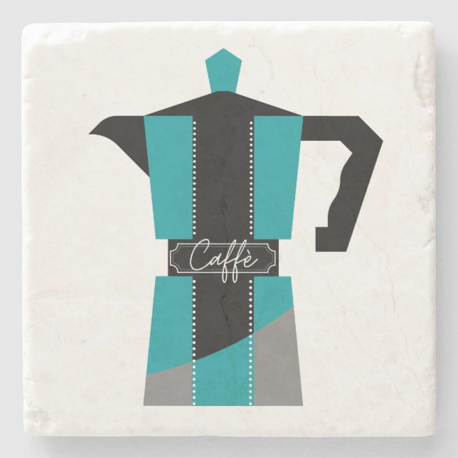 Posavasos De Piedra Monstruo de café italiano Moka Caffe - (Anverso)