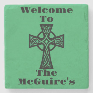 Posavasos De Piedra Monstruo de cruces celulares irlandés