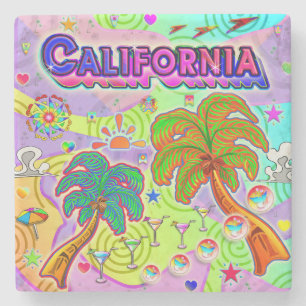 Posavasos De Piedra Monstruo de destino de vacaciones de California