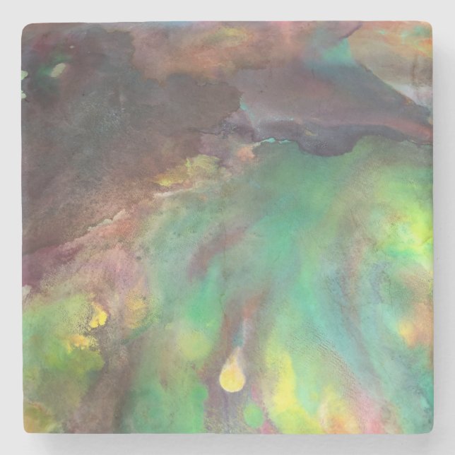 Posavasos De Piedra Monstruo de mármol con arte abstracto de Johnson (Anverso)