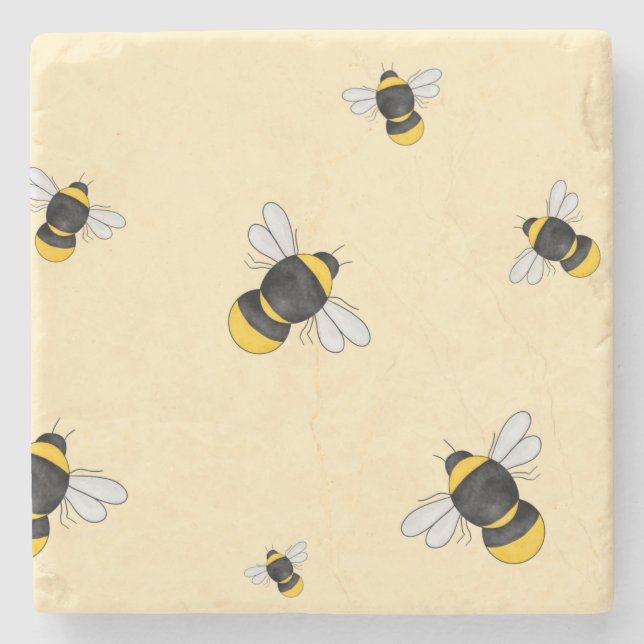 Posavasos De Piedra Monstruo de piedra Bumble Bee (Anverso)