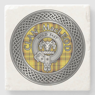 Posavasos De Piedra Monstruo de piedra clan MacLeod Escudo y Tartan Kn