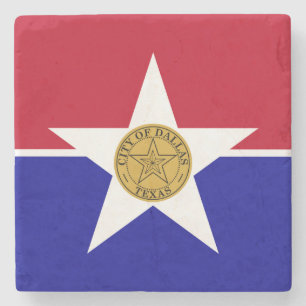 Posavasos De Piedra Monstruo de piedra con bandera de Dallas