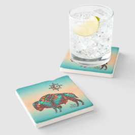 Posavasos De Piedra Monstruo de piedra de búfalo del suroeste