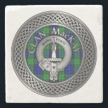 Posavasos De Piedra Monstruo de piedra de clan MacKay Escudo y Tartan<br><div class="desc">Clan MacKay Escudo & Tartan Knot</div>