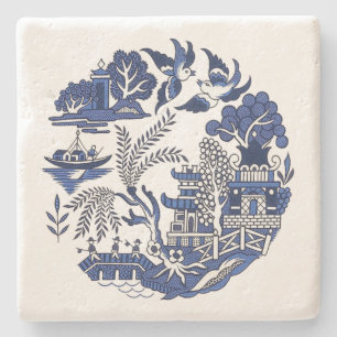 Posavasos De Piedra Monstruo de piedra de diseño azul azul