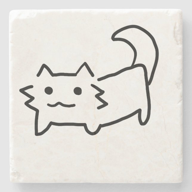 Posavasos De Piedra Monstruo de piedra de gato simple (Anverso)