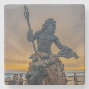 Posavasos De Piedra Monstruo de piedra de la playa de Virginia Neptune