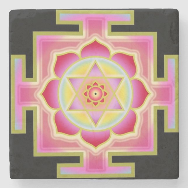 Posavasos De Piedra Monstruo de piedra de Lakshmi yantra (Anverso)