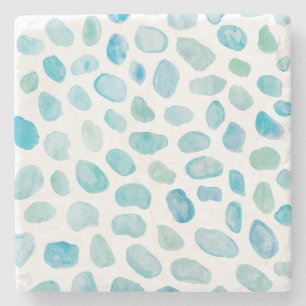 Posavasos De Piedra Monstruo de piedra de mármol de color marino