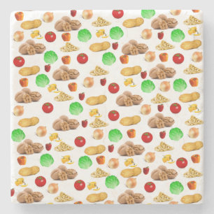 Posavasos De Piedra Monstruo de piedra de mármol de ensalada de nueces