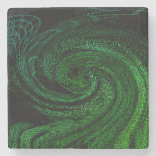 Posavasos De Piedra Monstruo De Piedra De Mármol De Swirl Verde