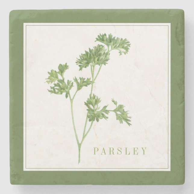 Posavasos De Piedra Monstruo de piedra de mármol FRESH PARSLEY (+texto (Anverso)