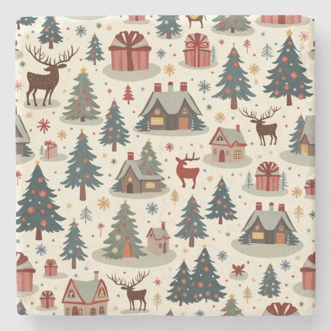 Posavasos De Piedra Monstruo de piedra de Navidades pequeños (Anverso)