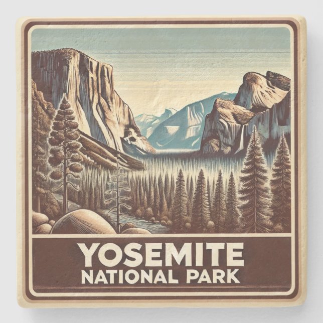 Posavasos De Piedra Monstruo de piedra del Parque Nacional Yosemite (Anverso)
