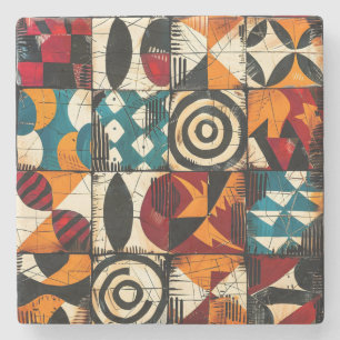 Posavasos De Piedra Monstruo de piedra del patrón tribal africano