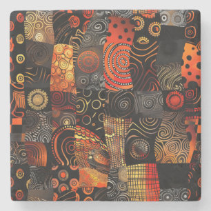 Posavasos De Piedra Monstruo de piedra del patrón tribal africano