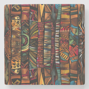 Posavasos De Piedra Monstruo de piedra del patrón tribal africano