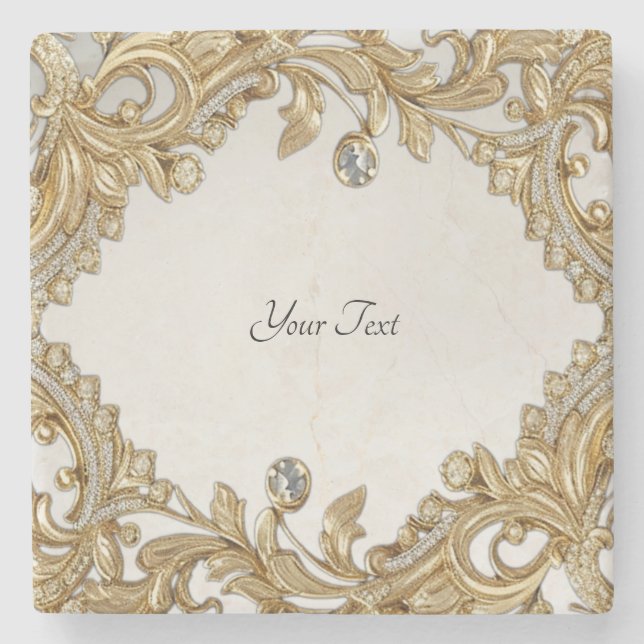 Posavasos De Piedra Monstruo de piedra dorada decorativo (Anverso)