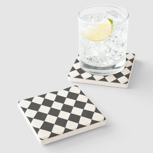 Posavasos De Piedra Monstruo de piedra en blanco y negro (Lateral)