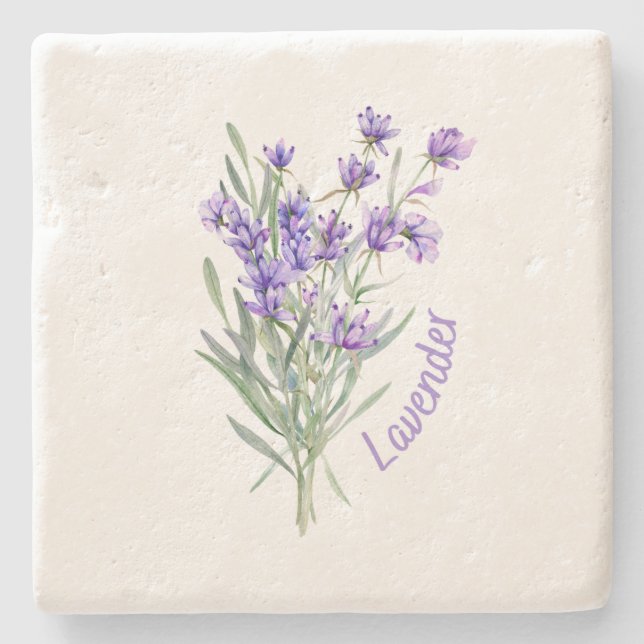 Posavasos De Piedra Monstruo de piedra, flor acuática de lavanda (Anverso)