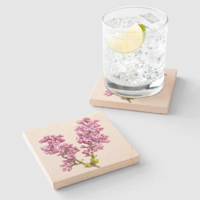 Posavasos De Piedra Monstruo de piedra - Flores de lámina (Lateral)
