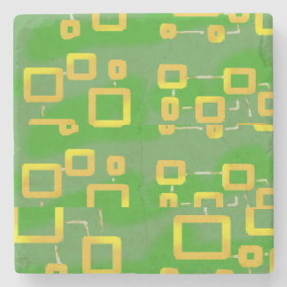 Posavasos De Piedra Monstruo de piedra geométrica verde