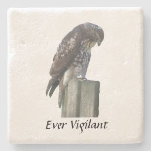 Posavasos De Piedra Monstruo de piedra - Halcón - Siempre Vigilante