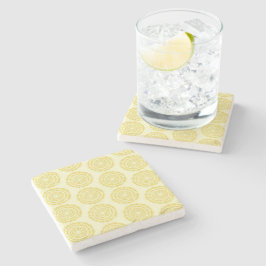 Posavasos De Piedra Monstruo De Piedra Impreso De Crema De Banana Boho