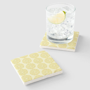 Posavasos De Piedra Monstruo De Piedra Impreso De Crema De Banana Boho