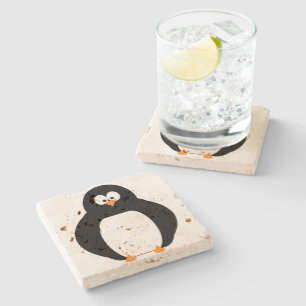 Posavasos De Piedra Monstruo de piedra pingüino