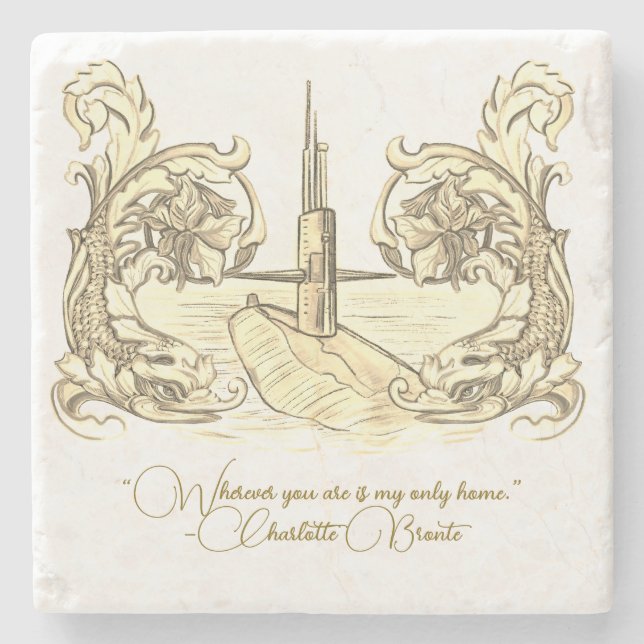 Posavasos De Piedra Monstruo de piedra submarino (Anverso)