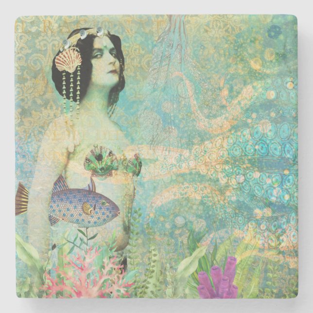 Posavasos De Piedra Monstruo de sirena (Anverso)