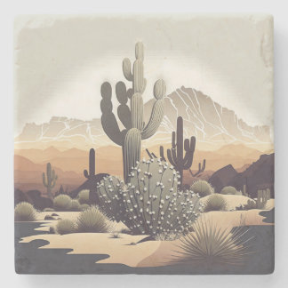 Posavasos De Piedra Monstruo paisajístico del desierto
