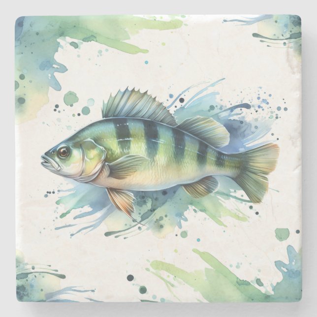 Posavasos De Piedra Monstruo - Serie acuarela: Percha (Anverso)