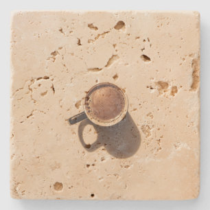 Posavasos De Piedra Monstruo tostador travertino de piedra con imagen 