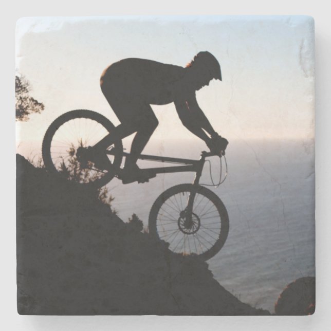 Posavasos De Piedra Montaña Bike Rider. Cabeza de leones, Ciudad del C (Anverso)